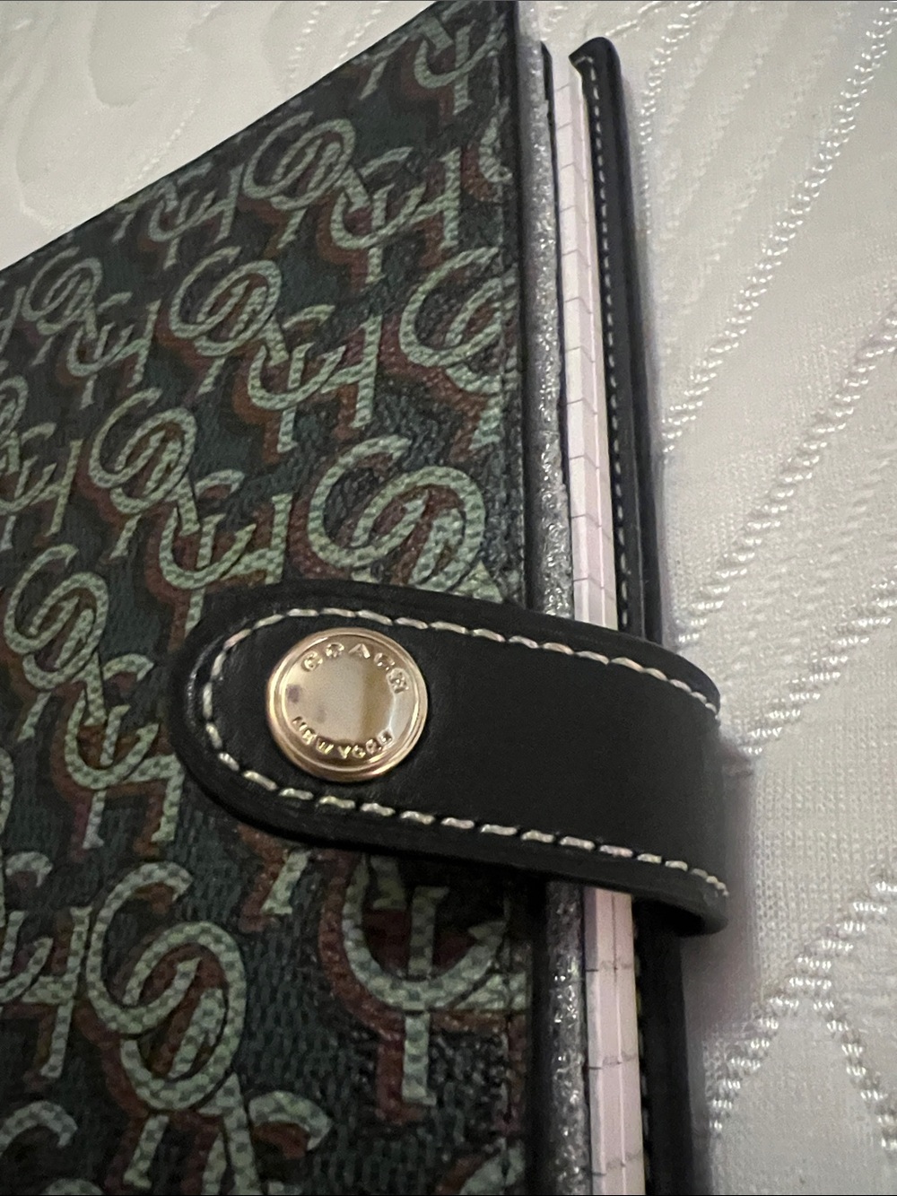 Coach Teal and Brown Signature Monogram Journal - Picture 9 of 11